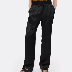 LOULOU STUDIO Pantalon Soma Soie Noir 10