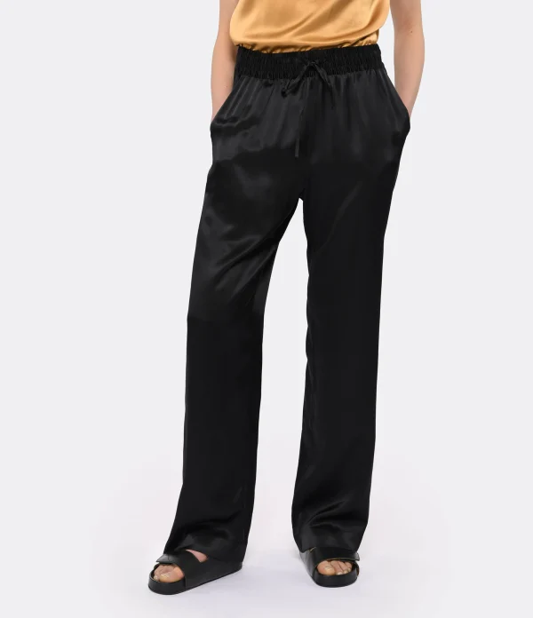 LOULOU STUDIO Pantalon Soma Soie Noir 4