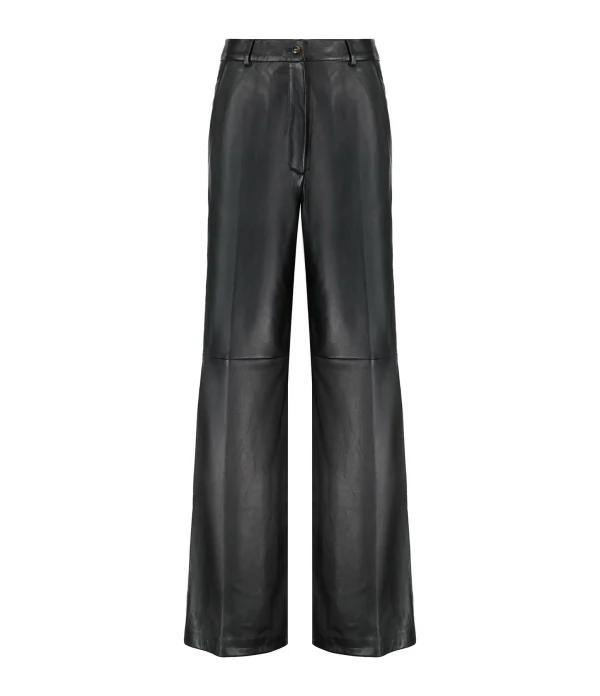 LOULOU STUDIO Pantalon Noro Large Cuir Noir 1