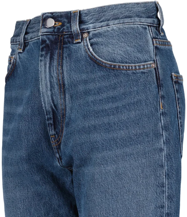 LOULOU STUDIO Jean Wular Droit Coton Bleu Délavé 3