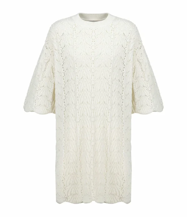 LOULOU STUDIO Robe Crochet Anjo Coton Ivoire 1