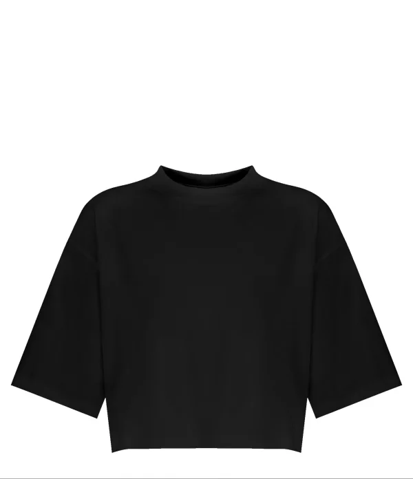 LOULOU STUDIO Tee-shirt Court Gupo Coton Noir 1