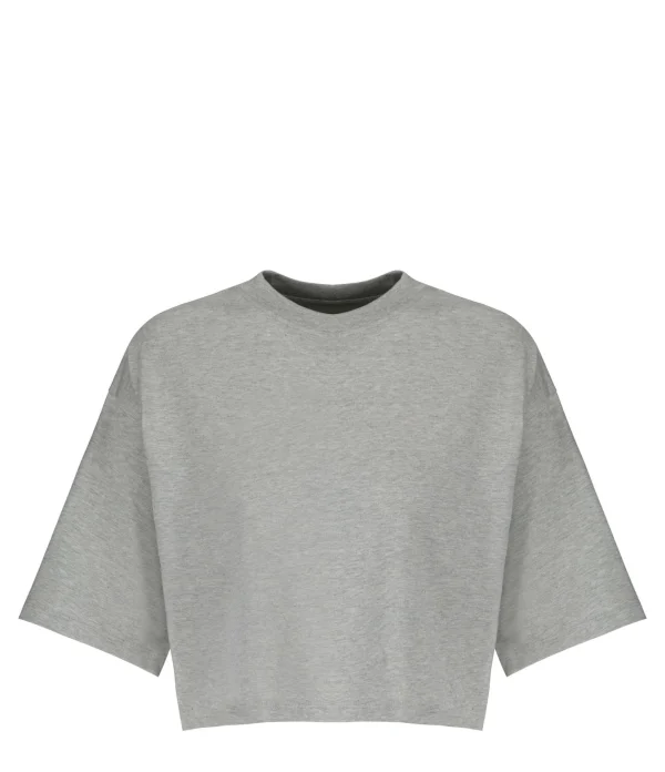 LOULOU STUDIO Tee-shirt Court Gupo Coton Gris 1