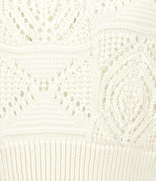 LOULOU STUDIO Top Crochet Jaro Coton Ivoire 3