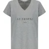 Tee-shirt Lulli St-Tropez Col V Coton Gris, Collaboration Jeanne Vouland X Lulli 22