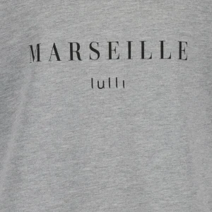 Tee-shirt Lulli Marseille Col V Coton Gris, Collaboration Jeanne Vouland X Lulli 9