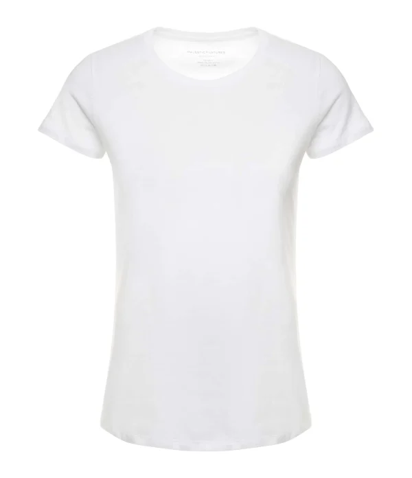 MAJESTIC FILATURES Tee-shirt Jamie Col Rond Coton Blanc 1