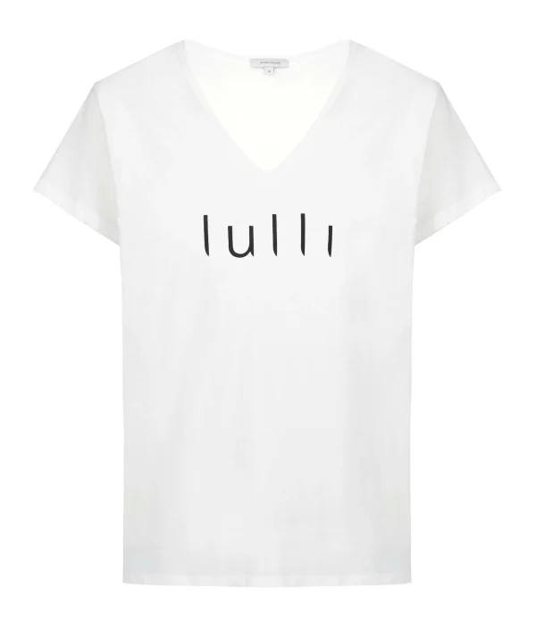 Tee-shirt Lulli Col V Coton Bio Blanc 1