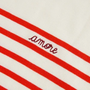 Maison Labiche Tee-shirt Cool Sailor Amore Coton Biologique Rouge Ivoire 9