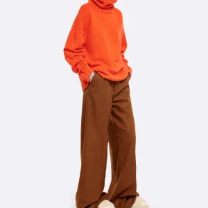 MADE IN TOMBOY Pull Ely Col Roulé Laine Orange 18