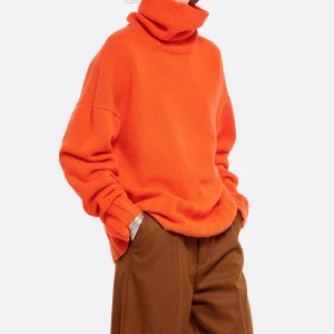 MADE IN TOMBOY Pull Ely Col Roulé Laine Orange 16