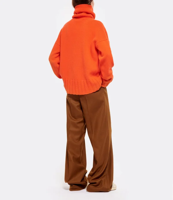 MADE IN TOMBOY Pull Ely Col Roulé Laine Orange 6