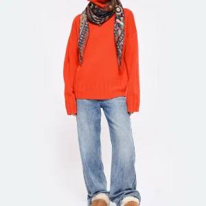 MADE IN TOMBOY Pull Ely Col Roulé Laine Orange 24