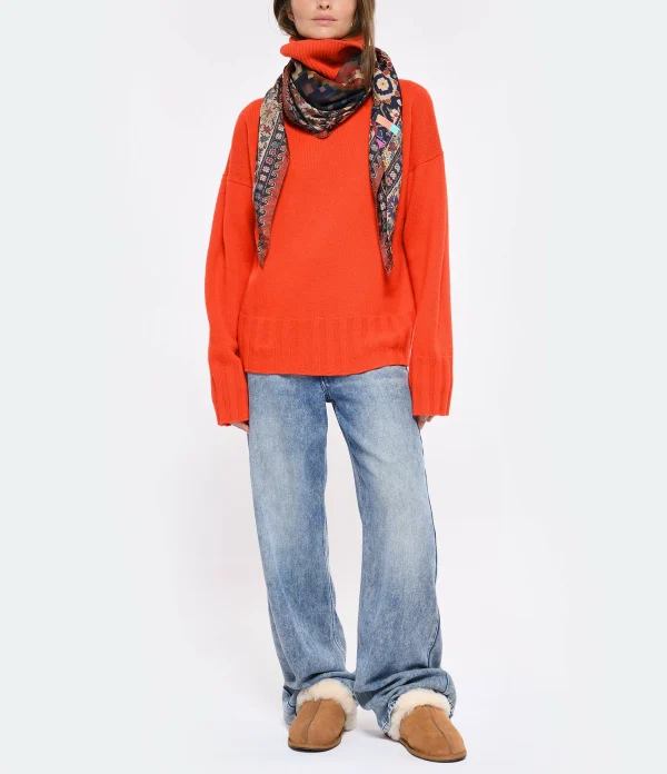 MADE IN TOMBOY Pull Ely Col Roulé Laine Orange 8