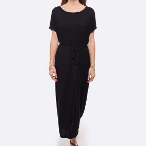 MAEVY MOUVEMENT LIBRE Robe Ceinturée Margo Bambou Noir 10