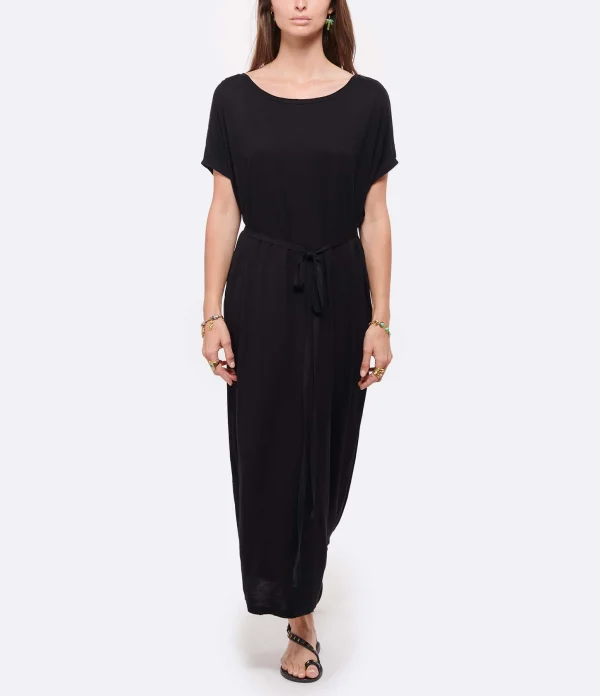 MAEVY MOUVEMENT LIBRE Robe Ceinturée Margo Bambou Noir 4