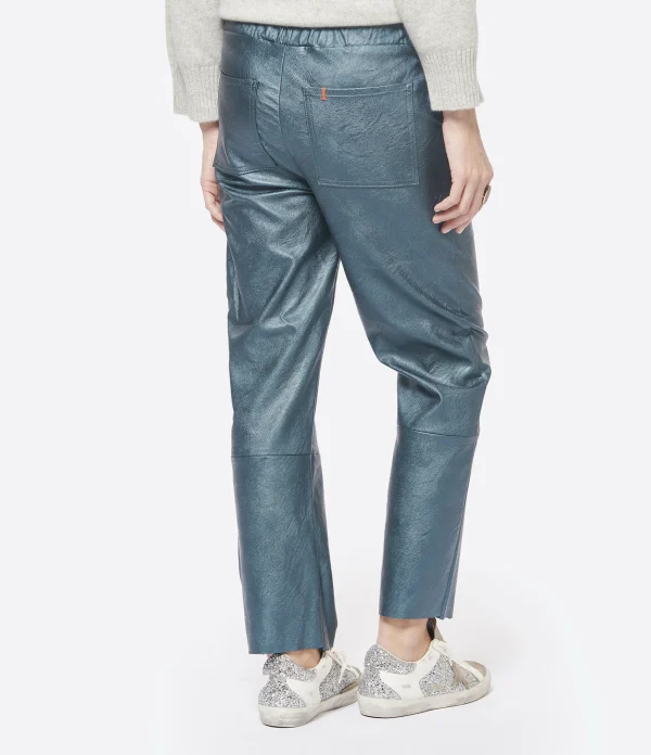 MAEVY MOUVEMENT LIBRE Pantalon Cuir Vegan Océan 6