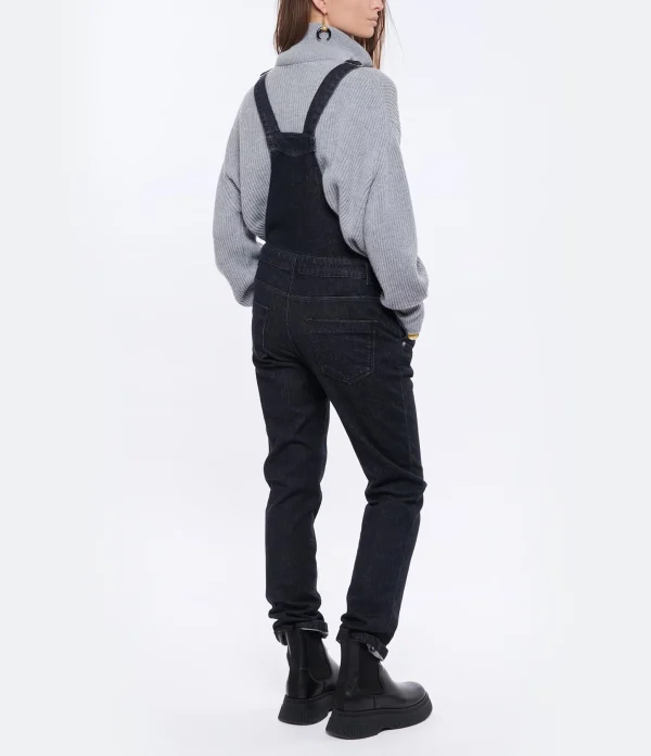 MAISON STANDARDS Salopette Bérénice Denim Noir 5