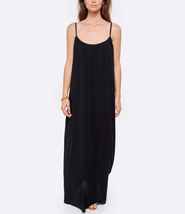 MAISON SAINT JULIEN Robe Palm Coton Noir 4