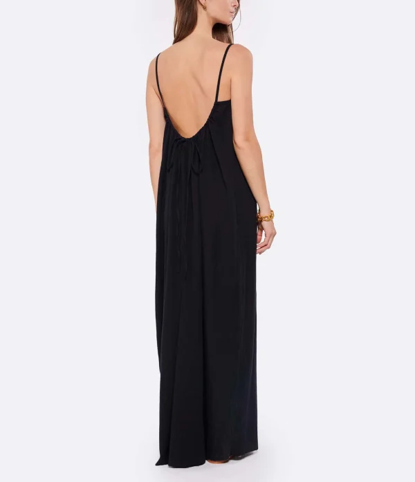 MAISON SAINT JULIEN Robe Palm Coton Noir 5