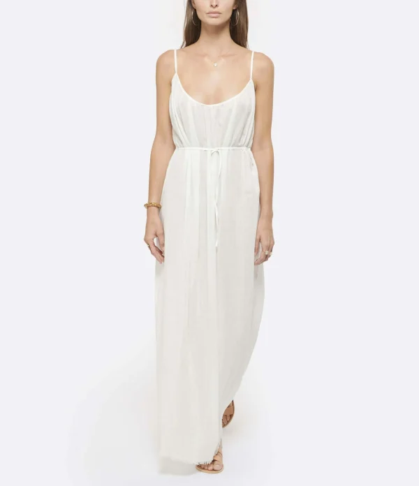 MAISON SAINT JULIEN Robe Palm Coton Blanc 4