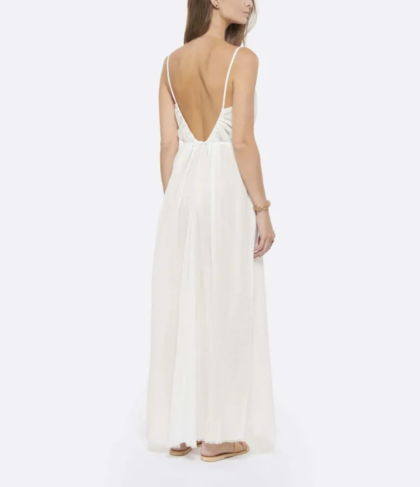 MAISON SAINT JULIEN Robe Palm Coton Blanc 5