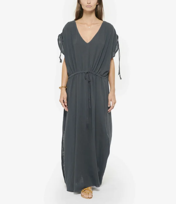 MAISON SAINT JULIEN Robe Alexandrie Longue Coton Midnight Blue 4