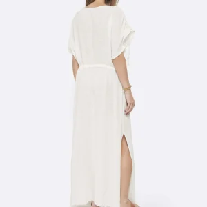 MAISON SAINT JULIEN Robe Alexandrie Longue Coton Blanc 12