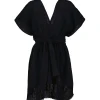 MAISON SAINT JULIEN Robe Empire Courte Coton Noir 19