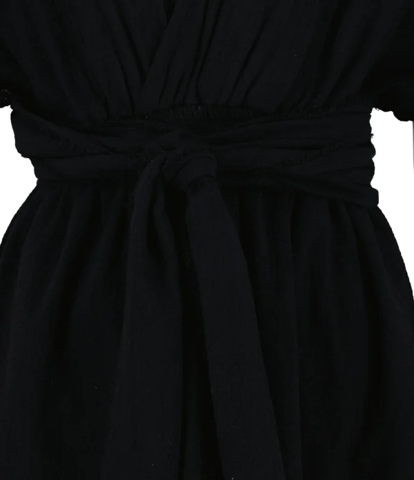 MAISON SAINT JULIEN Robe Empire Courte Coton Noir 3