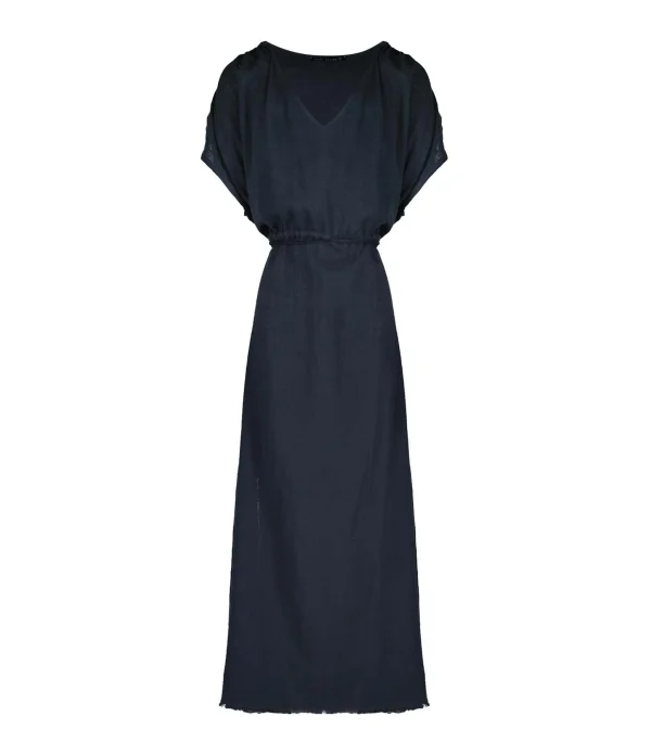 MAISON SAINT JULIEN Robe Alexandrie Longue Coton Midnight Blue 1