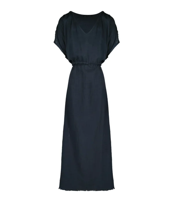 MAISON SAINT JULIEN Robe Alexandrie Longue Coton Midnight Blue 1