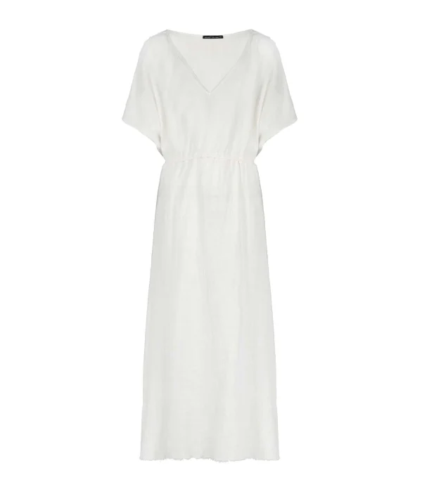 MAISON SAINT JULIEN Robe Alexandrie Longue Coton Blanc 1