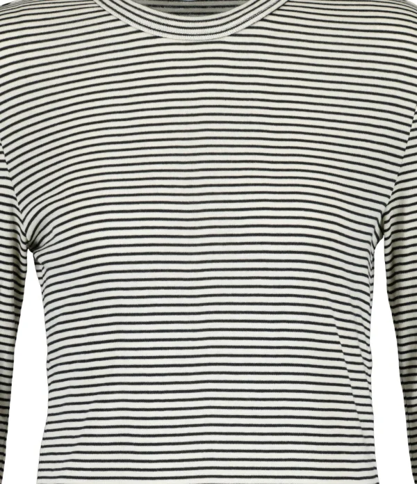 MAISON STANDARDS Tee-shirt Emannuella Rayures Noir Crème 3