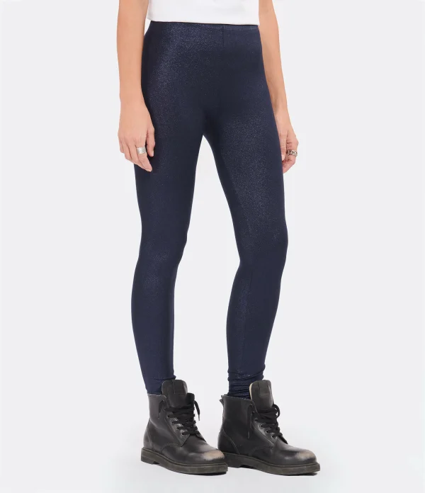 MAJESTIC FILATURES Legging Métallique Navy 5