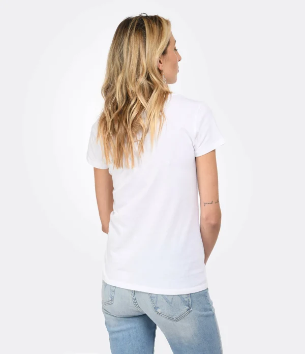 MAJESTIC FILATURES Tee-shirt Jamie Col Rond Coton Blanc 5