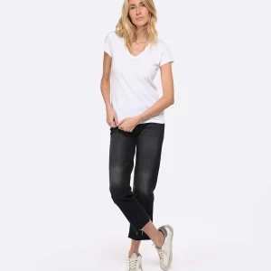 MAJESTIC FILATURES Tee-shirt Julia Col V Coton Blanc 16