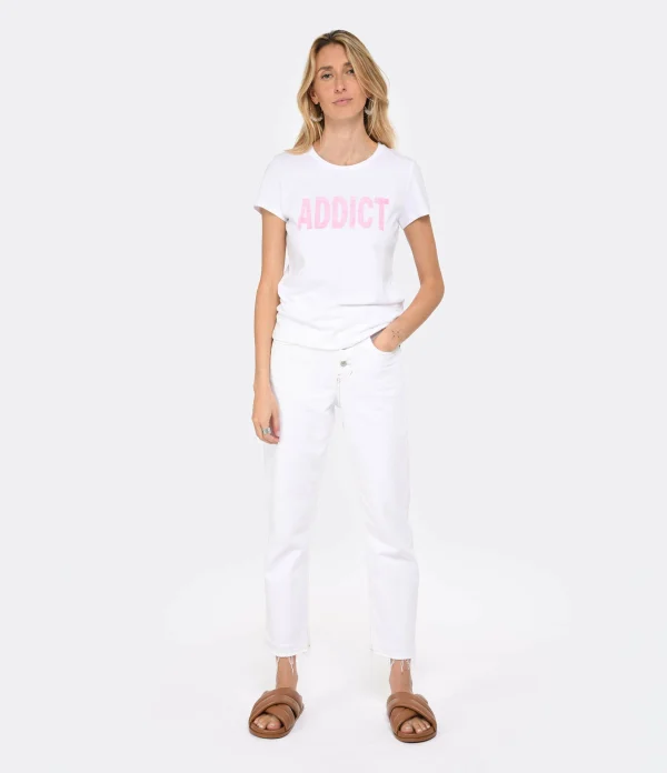 MAJESTIC FILATURES Tee-shirt Coton Addict Rose Fluo 6