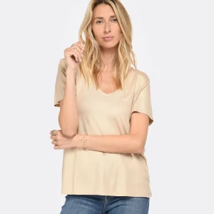 MAJESTIC FILATURES Tee-shirt Col V Sable Doré 11