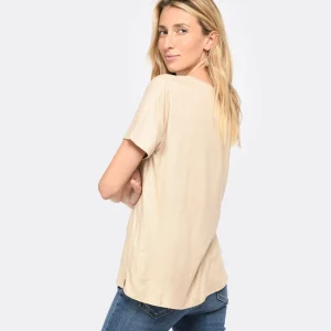 MAJESTIC FILATURES Tee-shirt Col V Sable Doré 13