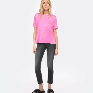 MAJESTIC FILATURES Tee-shirt Col Rond Lin Flamingo 12