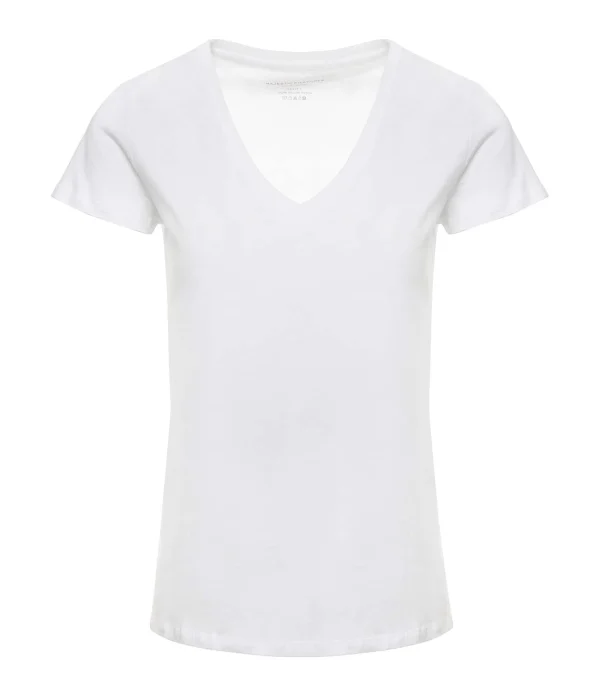 MAJESTIC FILATURES Tee-shirt Julia Col V Coton Blanc 1