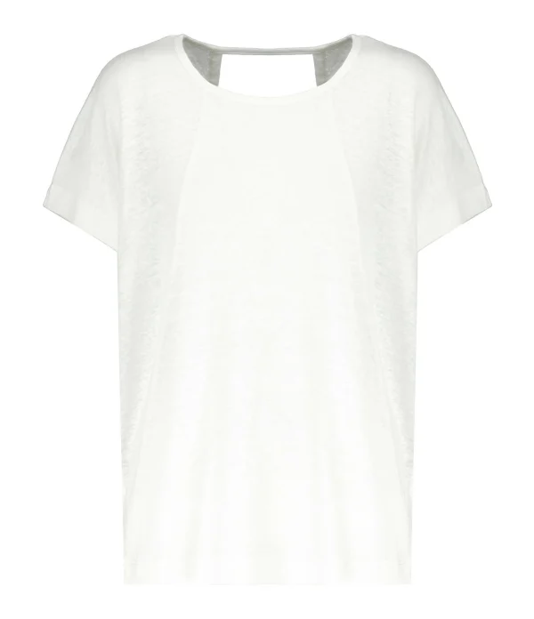 MAJESTIC FILATURES Tee-shirt Col Rond Lin Blanc 1