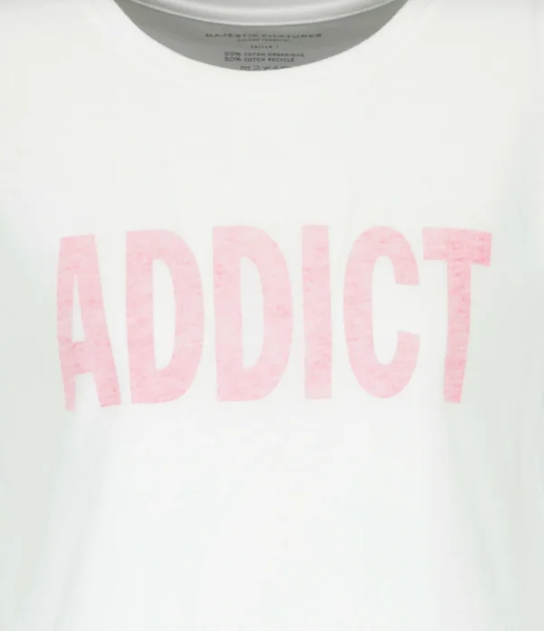 MAJESTIC FILATURES Tee-shirt Coton Addict Rose Fluo 3