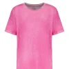 MAJESTIC FILATURES Tee-shirt Col Rond Lin Flamingo 19