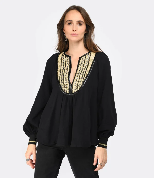 Mes Demoiselles Blouse Nidia Coton Noir 4