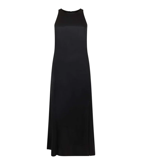 LOULOU STUDIO Robe Midi Mina Soie Noir 1