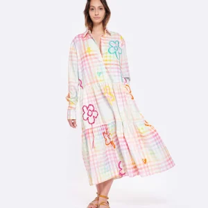 MIRA MIKATI Robe Manches Longues Imprimé Broderie Coton Biologue 13