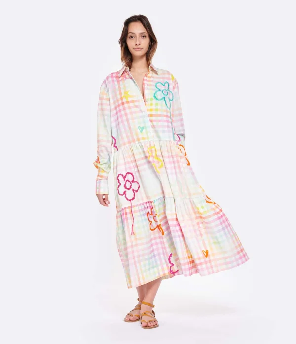 MIRA MIKATI Robe Manches Longues Imprimé Broderie Coton Biologue 5