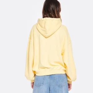 MIRA MIKATI Sweatshirt Hoodie Broderie Palmier Coton Jaune Citron 13